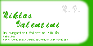 miklos valentini business card