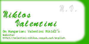 miklos valentini business card